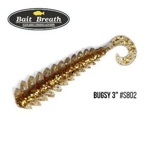 Силіконова приманка, Їстівний силікон Bait Breath BUGSY 3" Rock Soul (11 шт.) (S802 Clear/Gold)