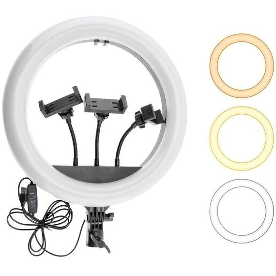 Кільцева світлодіодна LED лампа XD360 14" Black | Зображення 2