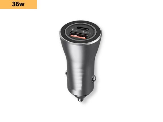 Автомобільний зарядний пристрій XPRO RCC107 36w PD+QC 1USB/1Type-C сірий (23349-01) | Зображення 1