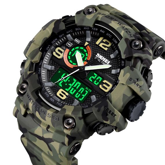 Чоловічий годинник Skmei 1520CMGN Green Camo. | Зображення 1