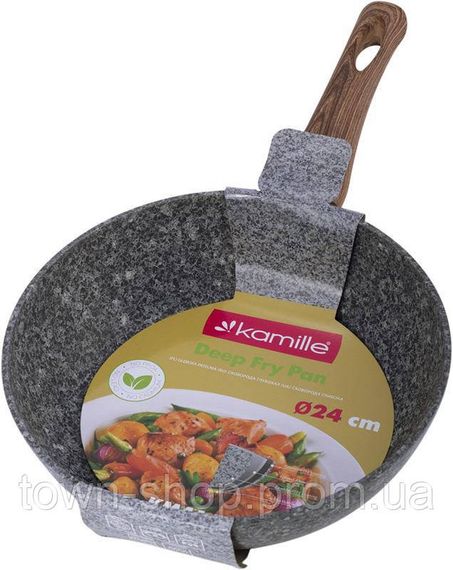 Сковорода-сотейник Kamille Grey Marble Ø24см индукционная с антипригарным покрытием KM-4165 | Зображення 3