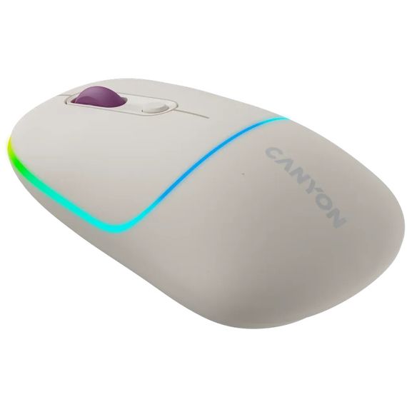 Мышь компьютерная безпроводная Canyon CNS-CMSW22RC молочная | Зображення 1
