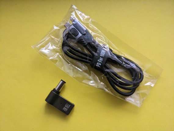100w адаптер тригер і Pd кабель Type-c  для живлення ноутбука dell 7.4x5.0mm