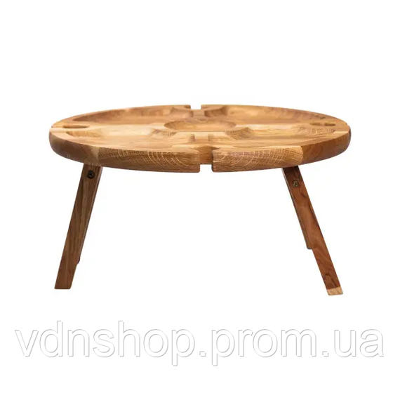 Винный круглый столик из дерева 35х35х18 см на ножках BWR35018S | Зображення 2