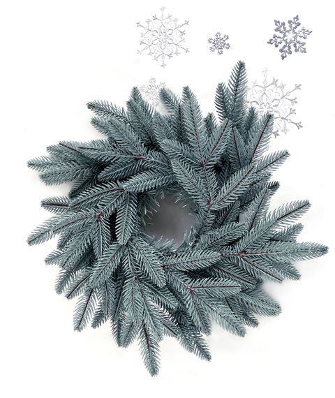 Вінок різдвяний Classic литий d-40 см блакитний | Зображення 3