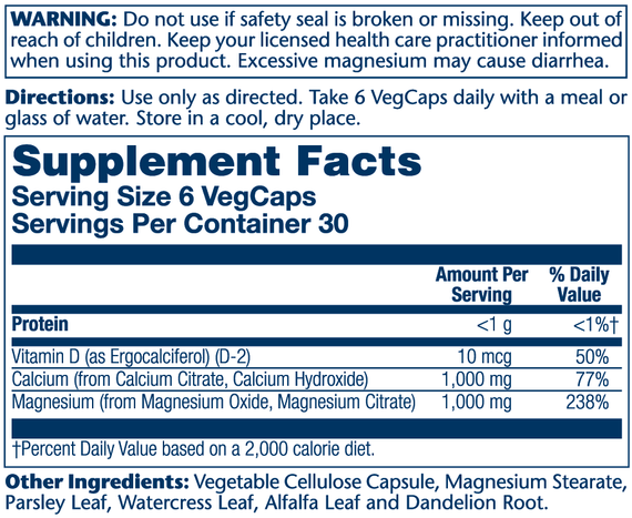 Cal-Mag Citrate - 180 veg caps | Зображення 1