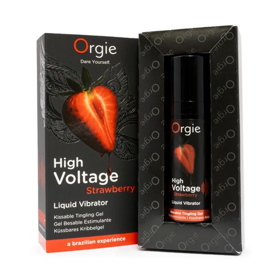 Рідкий вібратор Orgie High Voltage – Strawberry, 15 мл, ефект мурашок, дуже потужний, смак полуниці | Зображення 2