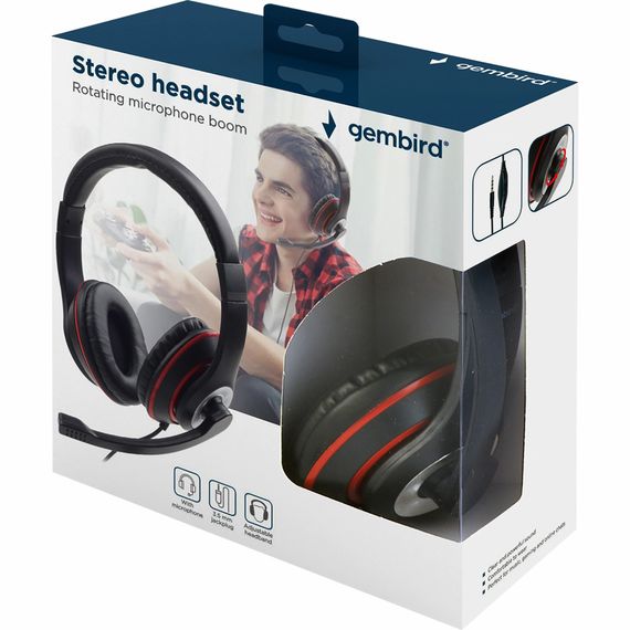 Навушники Gembird MHS-03-BKRD Black/Red (MHS-03-BKRD) | Зображення 4
