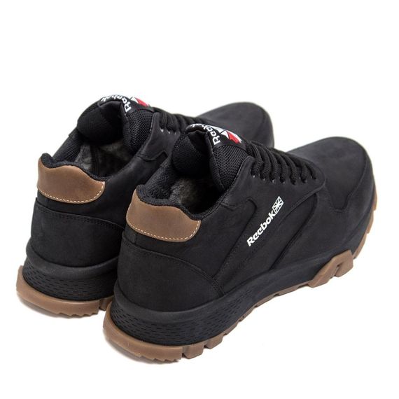 шкіряні зимові кросівки  Reebok чорні | Зображення 2
