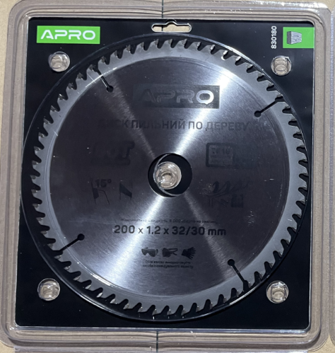 Диск пильный по дереву 200х32(30)х60Т APRO