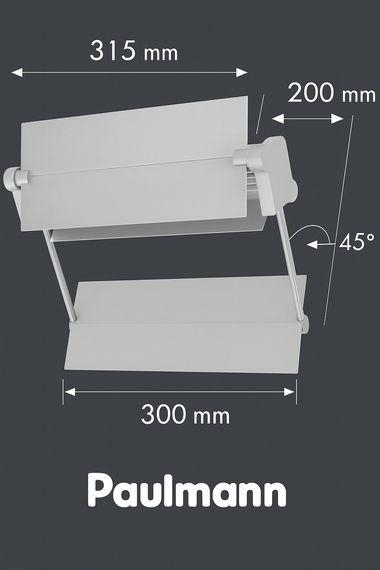 Настінний світильник Paulmann 100W, E27 230V дизайнерський бра регульований для зонального акцентного освітлення білий алюмінієвий | Зображення 3