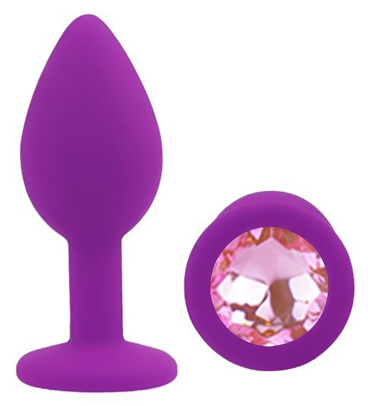 Силіконова анальна пробка EGZO - Silicone Purple Round Plug Pink, size S Sex Aura | Зображення 1