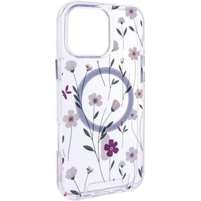 TPU+PC чехол Clear Garden with MagSafe для Apple iPhone 16e (6.1") Cherry Petal