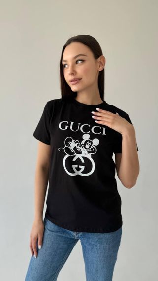 Жіноча футболка Gucci чорна | Зображення 2