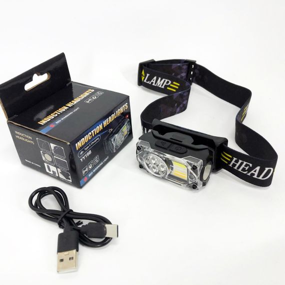 Налобный фонарь для рыбалки кемпинга YY-19B-3SMD+2COB(white+yellow+red), Мощный фонарь для рыбалки EB-58 | Зображення 5