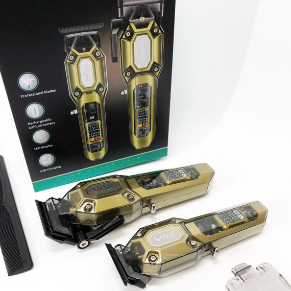 Стильная машинка для стрижки VGR 2 в 1 VGR V-600 V-900, Профессиональный триммер с набором насадок CZ-15 | Зображення 7