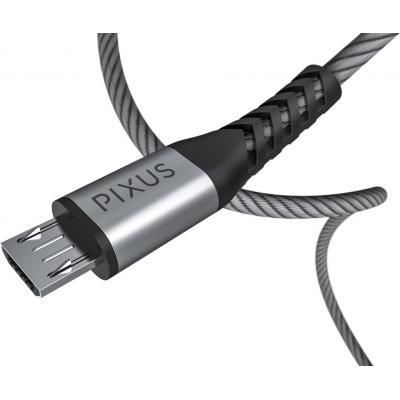 Дата кабель USB 2.0 AM to Micro 5P 1.0m Flex Gray Pixus (4897058531145) | Зображення 4