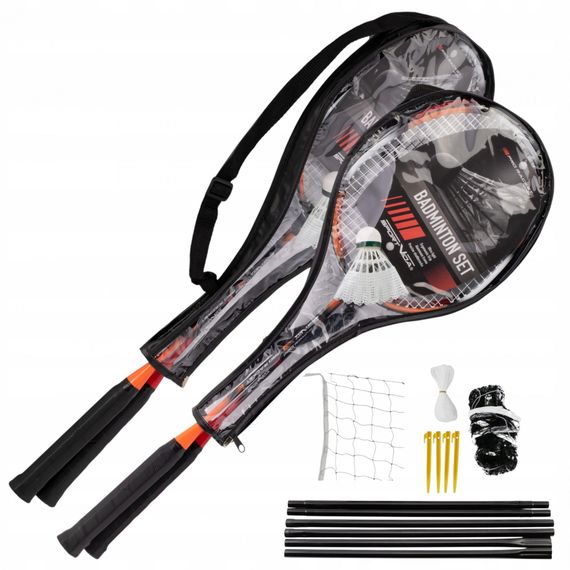 Бадмінтон, спідмінтон, сквош Набір для бадмінтону SportVida Pro 4 шт ракетки + 2 шт волани + сітка (SV-SE0003) | Зображення 6