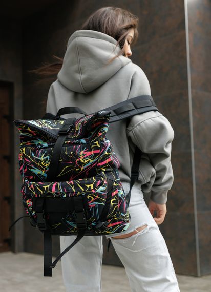 Жіночий рюкзак Sambag RollTop DOUBLE чорний ABSTRACT 41 х 27 х 18 см (24330707) | Зображення 7