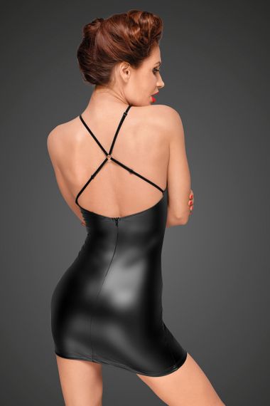 Сексуальна чорна сукня, що облягає Noir Handmade F185 з прозорим бюстом, XL Sex Aura | Зображення 1