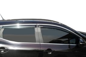 Вітровики з хром молдингом (4 шт, HIC) для Nissan Qashqai 2014-2021 рр