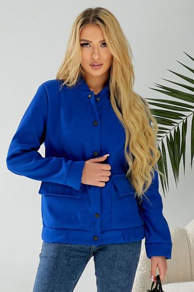 Бомбер женский искусственный кашемир, цвет электрик, 257R325 | Зображення 3