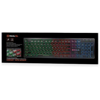 Клавіатура REAL-EL 7070 Comfort Backlit, black | Зображення 2