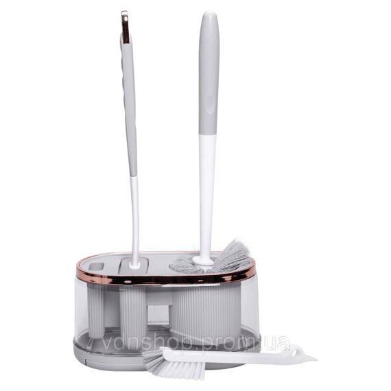 Набір для туалету настінний 3 в 1: 2 йоржики + щітка, йорж для унітазу силіконовий з щіткою йоржик для унітазу HP-35015-47G | Зображення 6