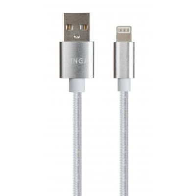 Дата кабель USB 2.0 AM to Lightning 1m nylon silver Vinga (VCPDCLNB1S) (VCPDCLNB1S) | Зображення 1