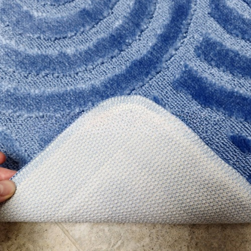 АКЦІЯ Набір килимків для ванної 2шт 40*50см+50*80см Рамка Econom синій + Фіранка PEVA Дариана | Зображення 4