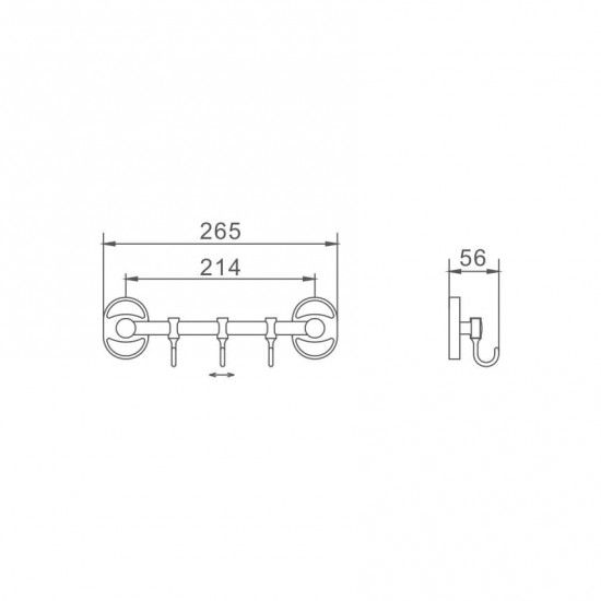 Вішалка для рушників 3 гачка Frap F1915-3 | Зображення 1