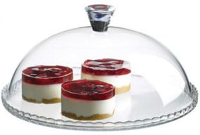 Блюдо Patisserie Ø32см з бортом і зі скляною кришкою-ковпаком