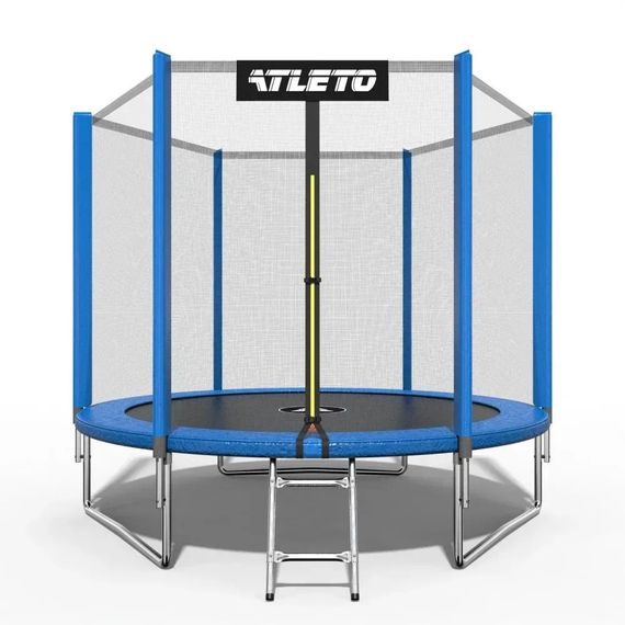 Батут дитячий Atleto 312 см із захисною сіткою і драбиною для дому та дачі синій 42400471
