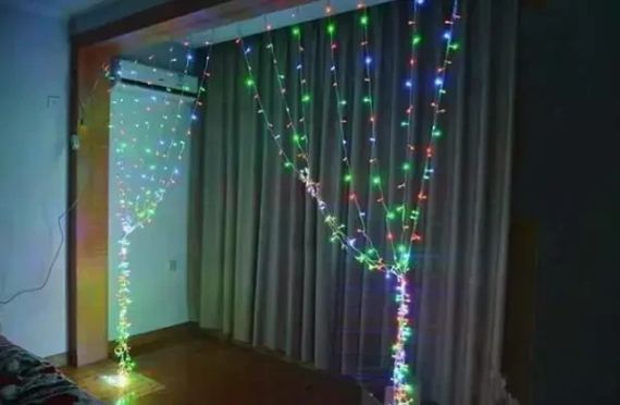 Светодиодная новогодняя гирлянда водопад 2х2 цветная, новогодние гирлянды LED для дома на окно | Зображення 2