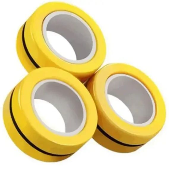 Магнітні обертові кільця спіннер Stress Relief Magnetic Rings Жовтий