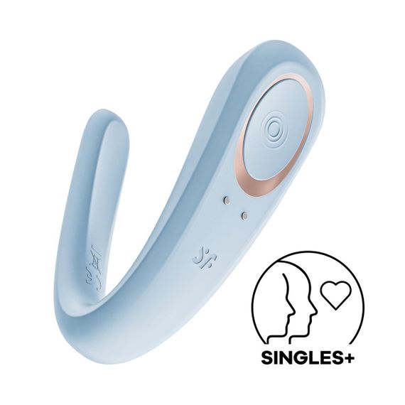 Вібратор для пар Satisfyer Double Classic Light Blue з одним моторчиком Sex Aura