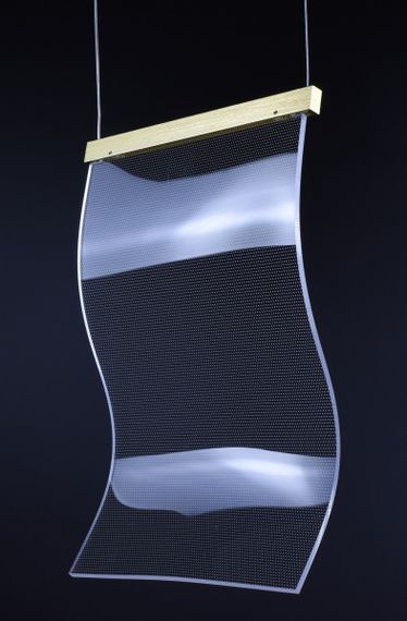 Люстра світлодіодна підвісна LED світильник для квартири на стелю лед 26908 Латунь 45-200х5х30 см. | Зображення 9