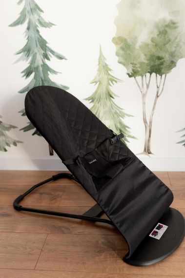 Дитячий шезлонг (крісло-гойдалка)  для новонароджених дуга з іграшками в подарунок Чорний | Зображення 4