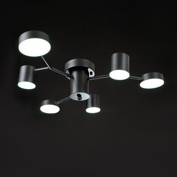 Люстра потолочная в спальню LED 42W WW+NW+CW BK (BR-01 634C/6) | Зображення 2