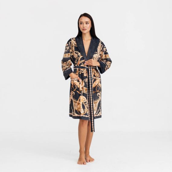 Халат жіночий з плюшевого велюру ексклюзивний Elegance 18272 2XL-3XL