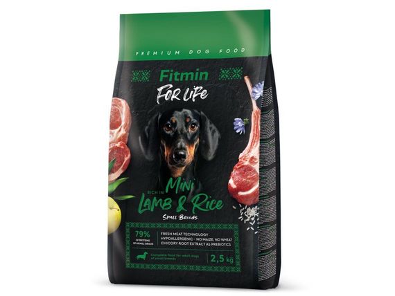 Fitmin dog For Life Lamb & Rice Mini (для дорослих собак малих порід ягня з рисом), 2,5 кг | Зображення 1