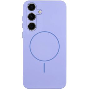 Чехол Silicone Cover Lakshmi Full Camera (AA) with MagFit для Samsung Galaxy S24 FE Белый / White Бузковий / Dasheen