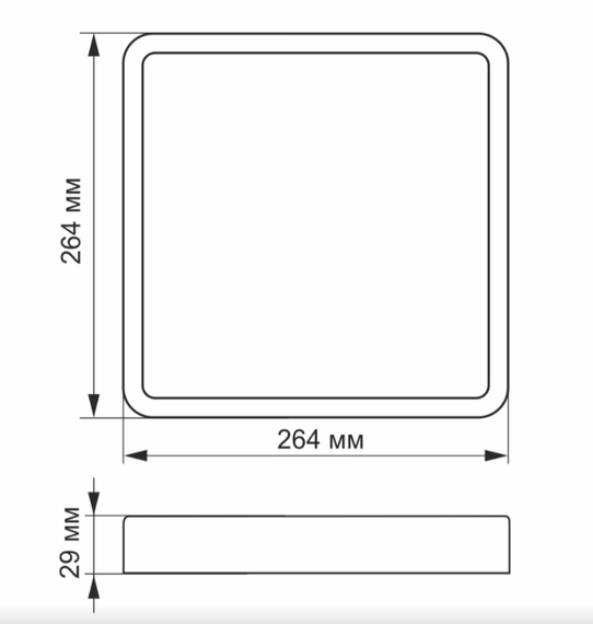 LED Світильник накладний квадратний 24W 5000К 220V VL-DLSS-245 Videx | Зображення 2