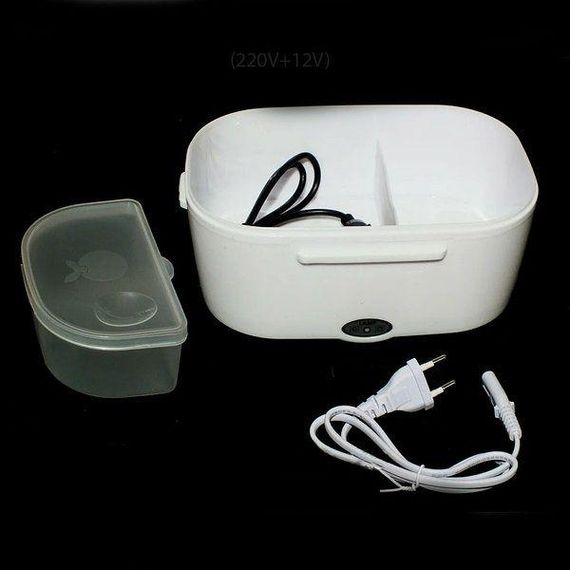 Электрический ланч-бокс контейнер Electronic Lunchbox YS 001 40 W с подогревом термос для еды Бело-салатовый | Зображення 6