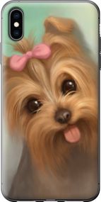 Чехол на iPhone XS Max Нарисованный йоркширский терьер "928u-1557-17620"