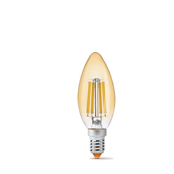 LED лампа VIDEX Filament C37FA 6W E14 2200K бронза | Зображення 1