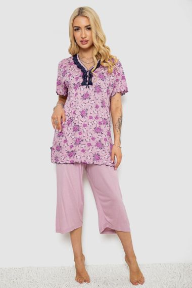 Пижама женская с принтом  -уценка, цвет сиреневый, 243R6971-U-1