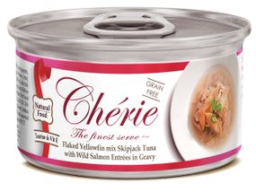 Вологий корм з тунцем та лососем для котів Cherie Signature Gravy Mix Tuna & Wild Salmon, 80 гр