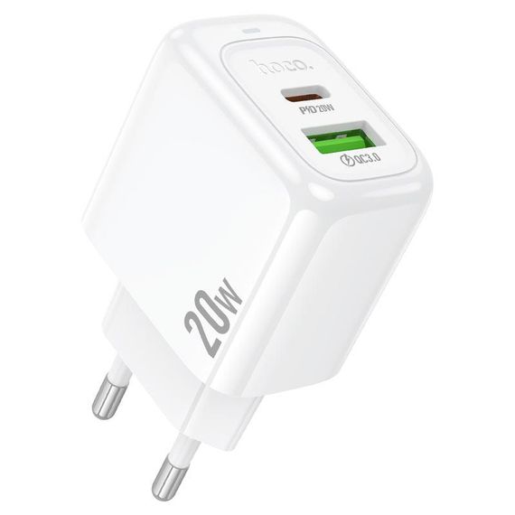 Набір СЗУ HOCO CS54A+кабель Type-C/Type-C, 1xUSB+1xUSB-C, PD20W+QC3.0, кабель 1м | Зображення 1