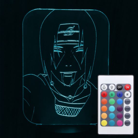 Акриловий світильник-нічник з пультом 16 кольорів Учіха Ітач tty-n000257